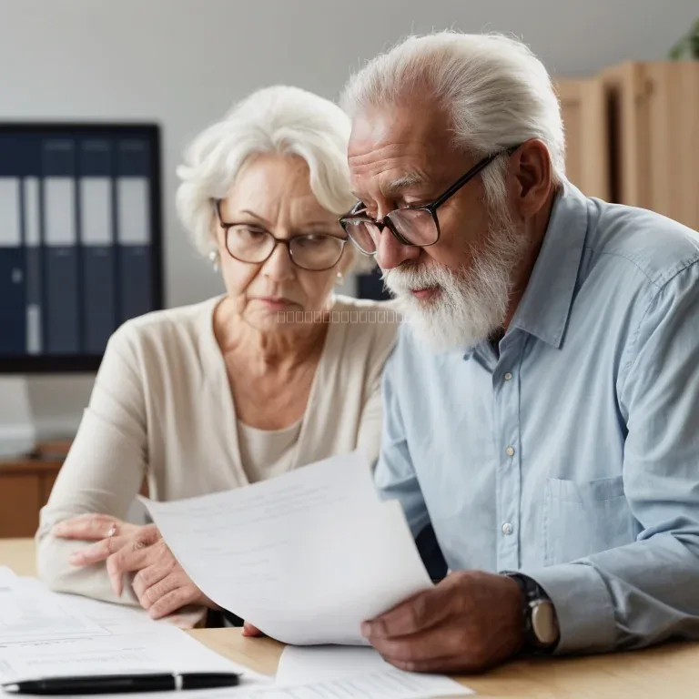 Advisor and senior client reviewing insurance documents